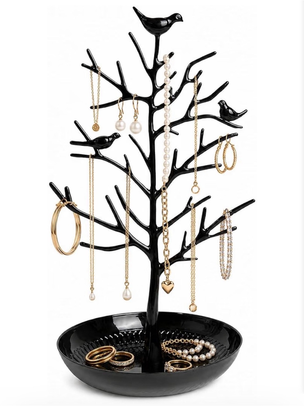 Metal Bird Jewelry Tree